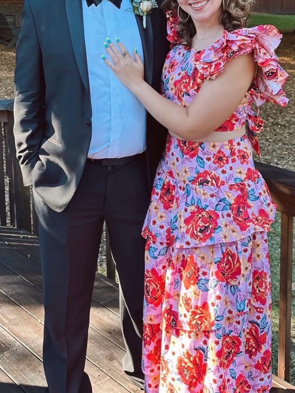 Buddy Love Pink Floral Two-Piece Skirt Set